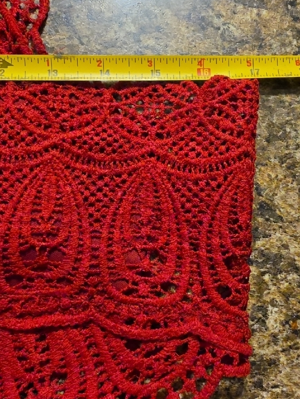 Crochet Top Red Dress Size M - Picture 5 of 8